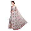 Silk chiffon geometric printed saree