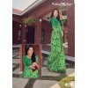 Green coloured georgette saree with digital printed blouse