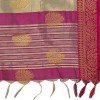 Grey coloured exclusive handloom double zari linen silk weaved saree