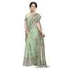 Green coloured banarasi silk saree with blouse