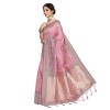 Rani coloured banarasi silk saree with blouse