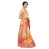 Yellow coloured banarasi silk saree with blouse