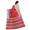 Khadisilk material red colour kalamkari printed saree
