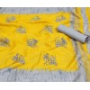 Khadisilk material yellow colour kalamkari printed saree
