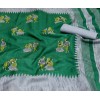 Khadisilk material green colour kalamkari printed saree