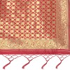 Pink coloured powerloom weaved banarasi silk saree with  golden weaved pallu  & contrast tassels made with finest silk