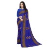 Rekha Maniyar Women's Georgette Saree With Butterfly Print And Unstitched Blouse