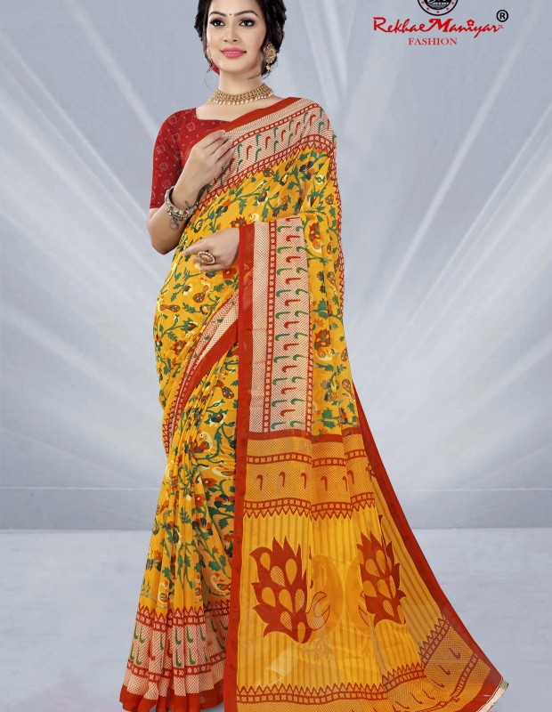 Rekha Maniyar Women's Georegette Saree With Floral Print