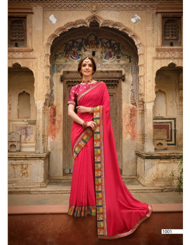 Gajari coloured matka silk saree with blouse