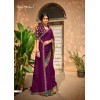 Purple coloured matka silk saree with blouse