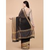 Grey coloured diamond silk bollywood saree with heavy blouse