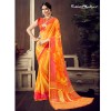 Yellow coloured georgette printed saree for women