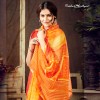 Yellow coloured georgette printed saree for women