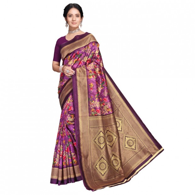 Rekha Maniyar Women's Art Silk Printed Sari