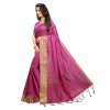 Pink coloured women's banarasi silk mono printed digital saree with woven pallu and tassels  